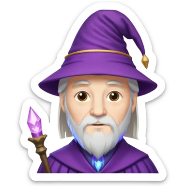 dumbledore, white hair, wear purple magic hat sticker