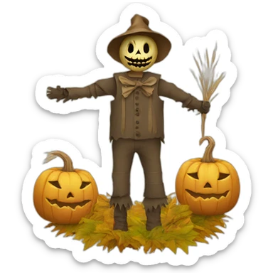 scary full body scarecrow sticker
