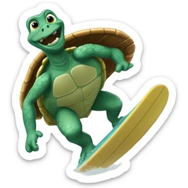 Tortuga surfeando  sticker