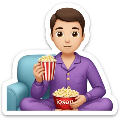 person watching a movie in their living room sticker