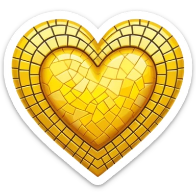 yellow heart with a mosaic pattern sticker