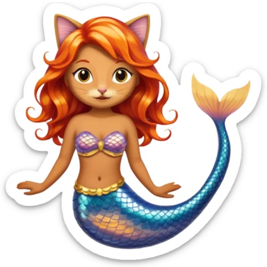 Cat mermaid sticker