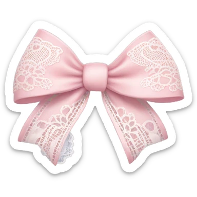 light pink bow with white lace  sticker