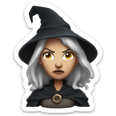angry witch from Dungeons & Dragons super realistic sticker