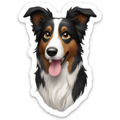 female border collie dog sticker