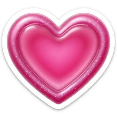 transparent pink gummy heart glitters pink sticker