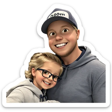 boys with hats and smiles sticker