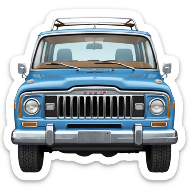 vintage blue jeep wagoneer suv sticker