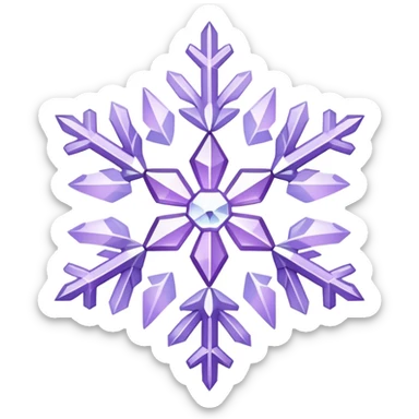 Pastel violet gradients snowflake  sticker