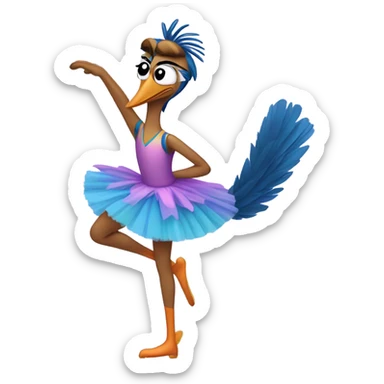 Roadrunner wearing a ballet costume sticker