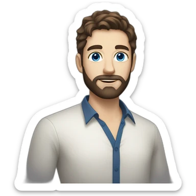 Handsome white man with Blue eyes brown hair and black beard  sticker