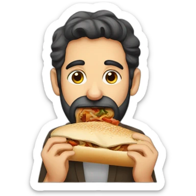 jewish eating shwarma sticker