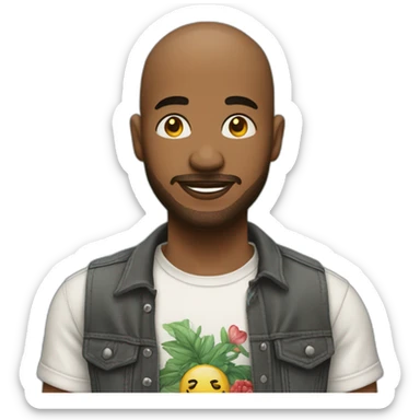 Personne sans cheveux avec plein de tatouages sticker