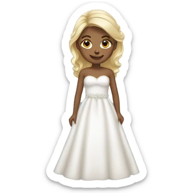 Blonde girl in wedding dress sticker