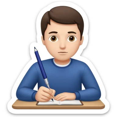 light man writing sticker