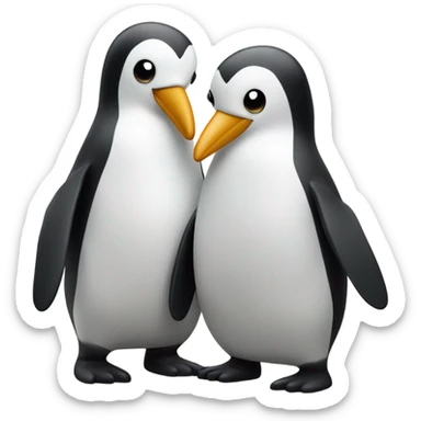 Zwei Pinguine essen Kuchen  sticker