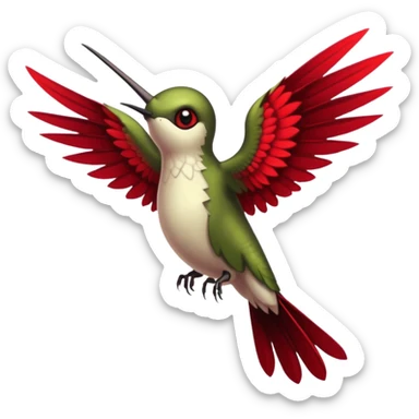 creppy demon like hummingbird with  creppy and very long wings   staring in your soul  sticker