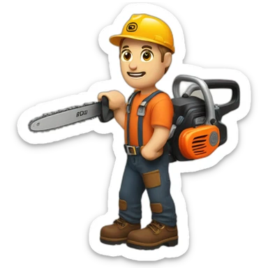 logger chainsaw sticker