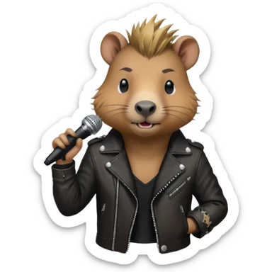 Punk vocalist capybara sticker