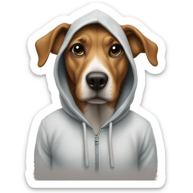 Dog wearing a hoddie sticker