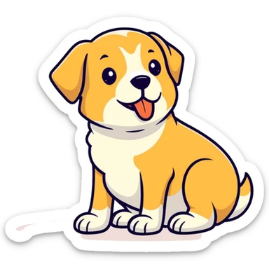 Dog licking feet  sticker