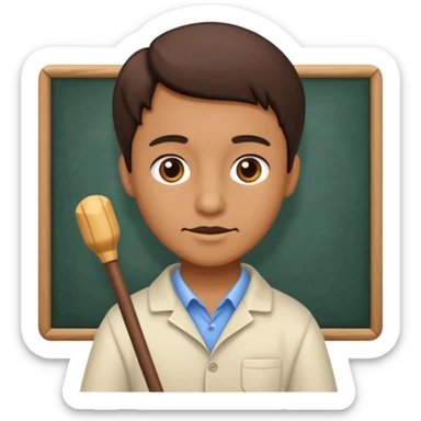 A cartoon character teaching with stick sticker