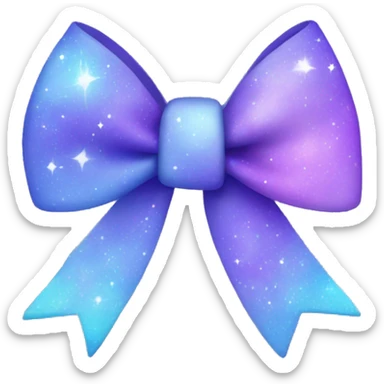 pastel blue and purple galaxy bow sticker