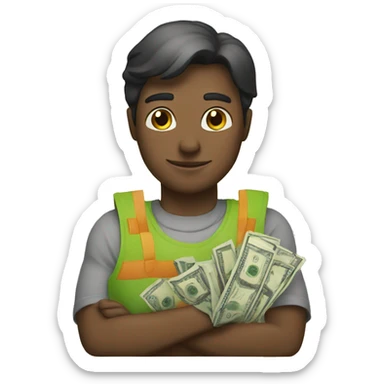 hardworking dollar sticker