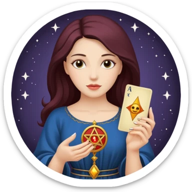 woman has tarot card sticker