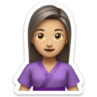 Girl with purple martial arts belt sticker