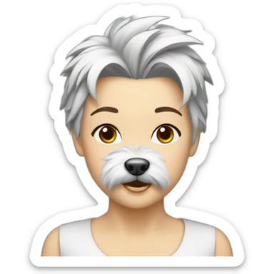 westie with a gray hair women sticker