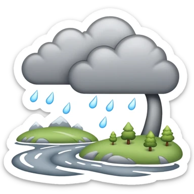 sleeting weather landskape sticker