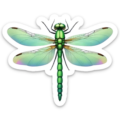 Green dragonfly sticker
