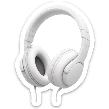 Cute white headphones with a light pink bow on it sticker