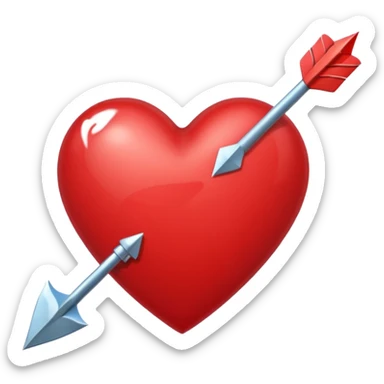Un corazón con una flecha y una P sticker