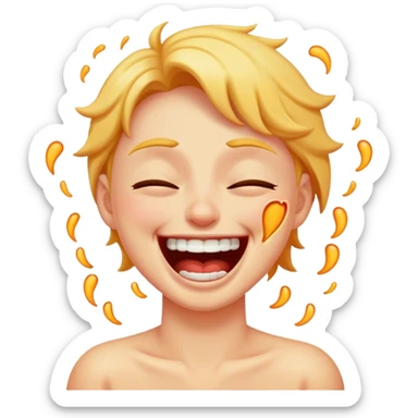 Laughing in pain sticker