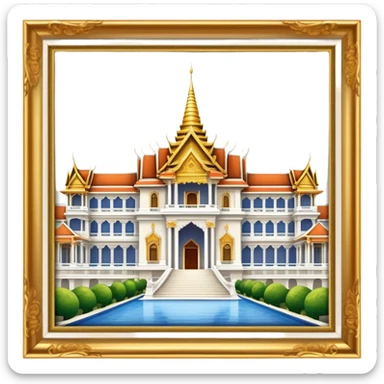 Cinematic Realistic Grand Palace Landmark Emoji, showcasing opulent palace architecture rendered with rich textures and regal, dynamic lighting. sticker