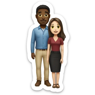 White boyfriend and brunette girlfriend  sticker