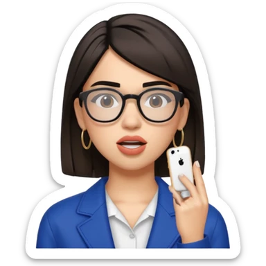 dua lipa with glasses singing sticker