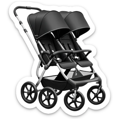 Double stroller black sticker