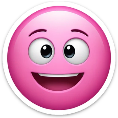 Pink cute emoji face sticker