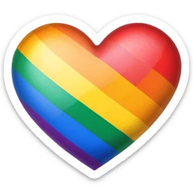 Pride flag heart sticker