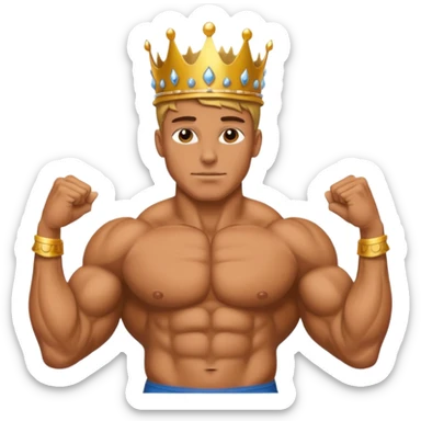 bodybuilder with a crown sticker