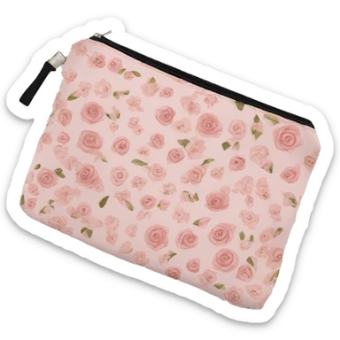 light pink floral makeup bag  sticker