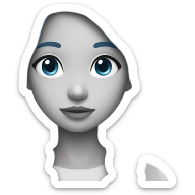 serene blue solo in monochrome sticker