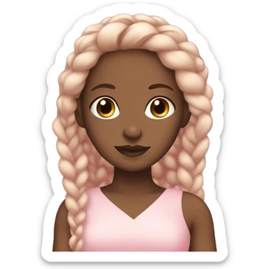 Black girl with braids wearing a light pink dress sticker