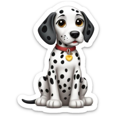 Dalmatian puppy sitting sticker