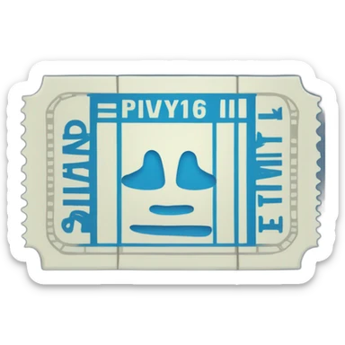 PNG format blue ticket sticker