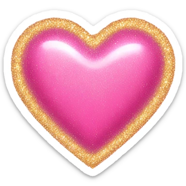 Sparkly pinky heart sticker