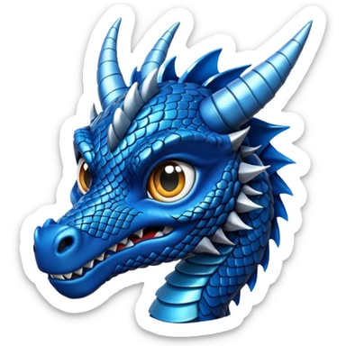 Dragón color negro ojos azules sticker